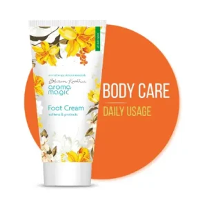 Aroma Magic Foot Cream 50gm | Softens, Moisturises & Heals Cracked Heels | With Shea Butter, Coconut Oil, Apricot Oil, Mint & Tea Tree | Repairs Dry, Tired Feet | Non-Greasy, Paraben-Free