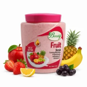 Booty Fruit Scrub, 900ml, Exfoliating Face Scrub with Natural Fruit Extracts and Vitamin C, All Skin Types