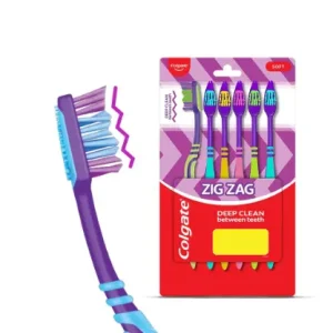 Colgate Zigzag Manual Anti-Bacterial Toothbrush - Soft (Pack Of 6)