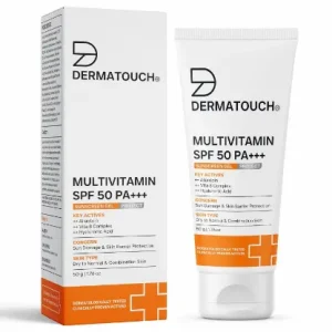 DERMATOUCH Multivitamin SPF 50 PA+++ Sunscreen Gel | UVA-UVB Protection | Zero White Cast | Unisex | 50g