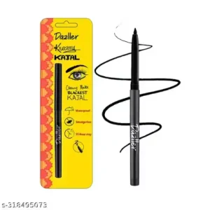 Dazller Kreamy Kajal, 0.35g, Blackest Black, 15 Hour Stay, Water-Resistant, Smudge-Proof, Creamy Matte Finish