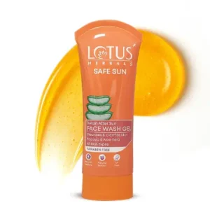 Lotus safe Sun DeTAN Face Wash Gel Gel Based | Non-Drying | Soothing & Gentle 100 g
