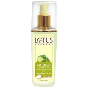 Lotus Herbals Basiltone Cucumber & Basil Clarifying & Balancing Toner, 100 ml