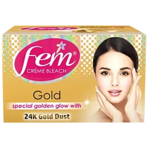 Fem Crème Bleach - Gold, Special Golden Glow with 24K Gold Dust, 16 g