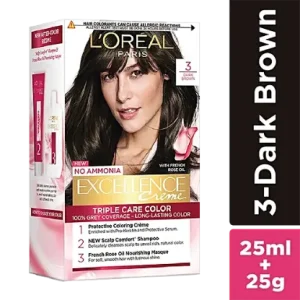 L'Oreal Paris Excellence Creme Hair Colour, 25 ml + 25 g 3 Dark Brown