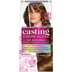 L'Oreal Paris Casting Creme Gloss - No Ammonia, Ultra Visible Hair Colour, Optimal Grey Coverage, 3 pcs (100 g + 60 ml)