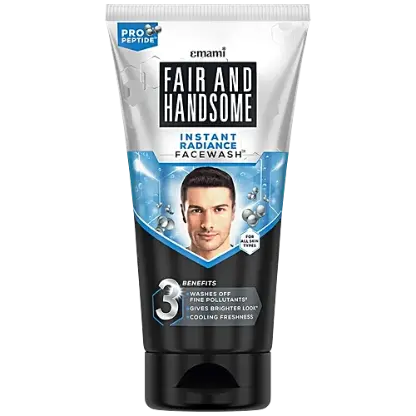 Fair And Handsome Instant Radiance Face Wash, Pro-Peptide, Instant Radiance, Washes Of Fine Pollutants, Cooling Freshness, 100 g