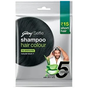 Godrej Selfie Shampoo Hair Colour - No Ammonia, 10 ml Natural Black 1