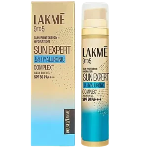 Lakme Sun Expert 5% Hyaluronic Complex Aqua Sun Gel - SPF 50 PA++++, 56 g