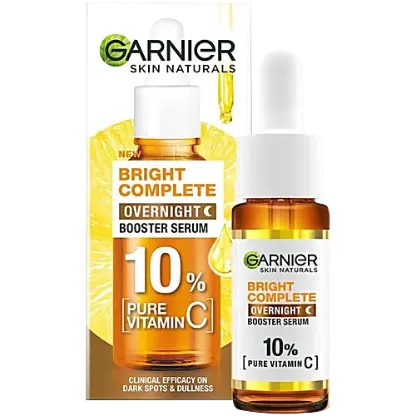 Garnier Bright Complete Overnight Booster Serum - 10% Pure Vitamin C, 15 ml