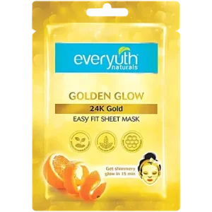 Everyuth Naturals Golden Glow 24K Gold Face Sheet Mask, 1 pc