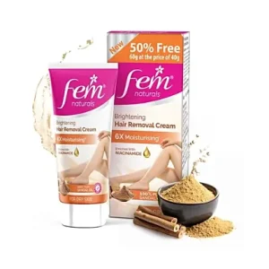 Fem Brightening Hair Removal Cream For Dry Skin, 60 g