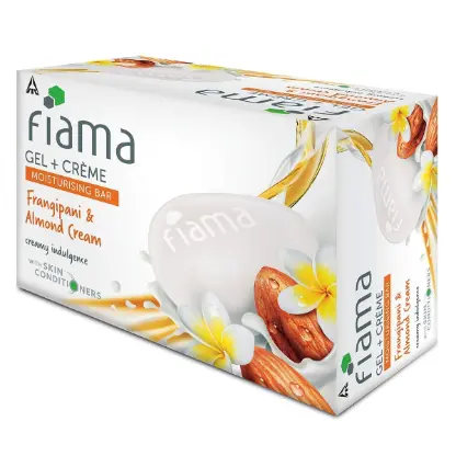 Fiama Gel Crème Moisturizing Bar, Frangipani And Almond Cream, For Creamy Indulgence, 125g Soap (Pack of 5)