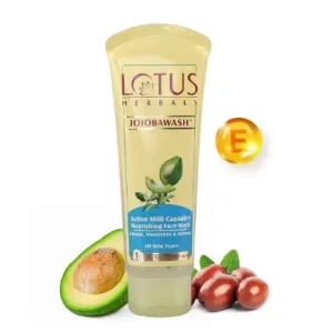 Lotus Herbals Jojoba Face Wash, Active Milli Capsules, 100g