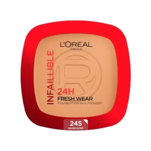 L'Oreal Paris Infallible 24H Fresh Wear Foundation in a Powder, 245 Golden Honey, 9g