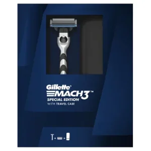 Gillette Mach 3 3In 1 Gift Pack |Premium Gift For Men | Gift For Travel | Mens Grooming Kit With Mach3 Razor, Travel Cap, Cartridge | Gift For Men, Husband, Boyfriend