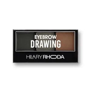 Hilary Rhoda Eyebrow Palette with Spoolie | 3 Natural Blendable Shades | Waterproof & Long-Lasting | Smudge-Proof Brow Powder Kit (Shade 01) – 7.2g