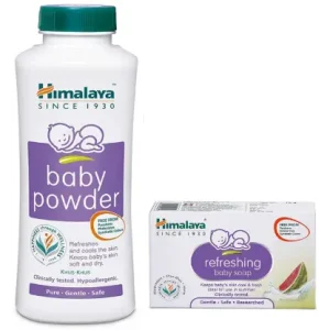 HIMALAYA Baby Powder 200g With Refreshing Baby Soap 75g (Pack of 2) (Green)