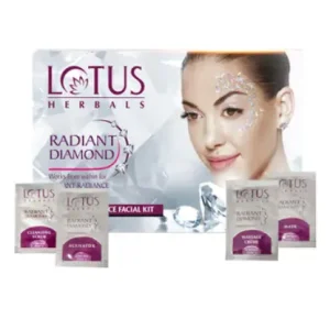 Lotus Herbals Radiant Diamond Cellular Radiance Facial Kit With Diamond Dust & Cinnamon,Instant Glow
