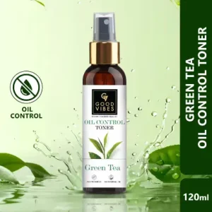 Good Vibes Green Tea Oil Control Toner with Power of Serum | Reduces irritation and redness (120 ml)