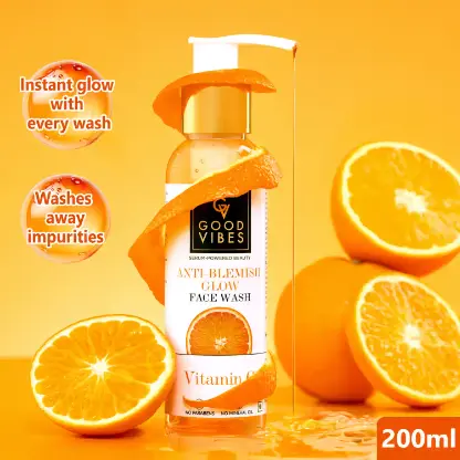 Good Vibes Anti Blemish Glow face Wash Vitamin C | Brightening, Skin Illuminating (200 ml)