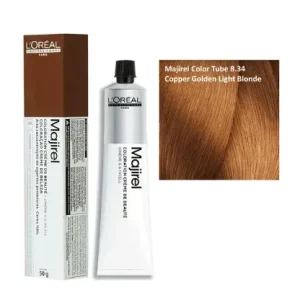 Loreal Professionnel Majirel Hair Color 8.34 Copper Golden Light Blonde 60ml | Copper Golden Blonde Hair Colour