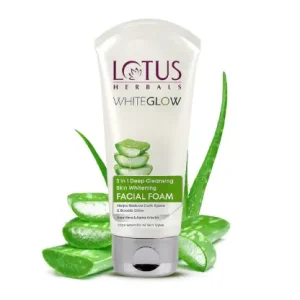 Lotus WhiteGlow 3 In 1 Deep Cleansing Skin Brightening Facial Foam Reduces dark spots | Adds Glown 100g