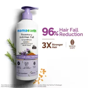 Mamaearth Rosemary Anti-Hair Fall Shampoo with Rosemary & Methi Dana for Reducing Hair Loss & Breakage - 400 ml