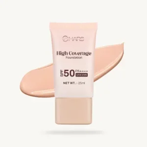 Mars High Coverage Foundation in a Tube | SPF 50PA++++ UVA/UVB Color: 02 soft beige (40ml)