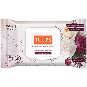 Tulips Valley of Flowers Refreshing Wet Wipes, 30 pcs