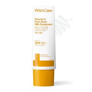 WishCare Vitamin C Pure Glow Milk Sunscreen with SPF 50 PA++++ 50ml