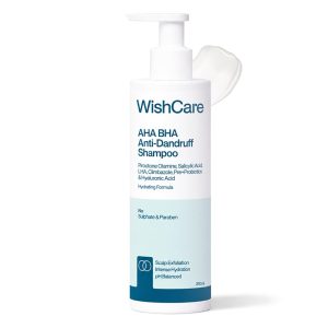 WishCare AHA BHA Anti-Dandruff Shampoo Removes Dandruff in 1 wash | Eliminates Recurring Dandruff | 250ml