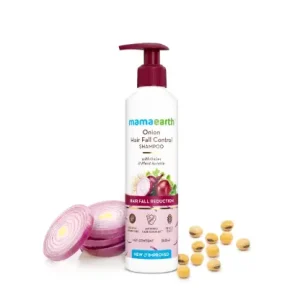 Mamaearth Onion Shampoo for Hair Growth and Hair Fall Control with Onion and Plant Keratin | Reduces Hair Fall | Strengthens & Smoothens Hair | For Men & Women | 250ml