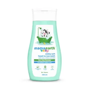 Mamaearth Milky Soft Head to Toe Wash With Oats, Milk, and Calendula for Babies- 200 ml