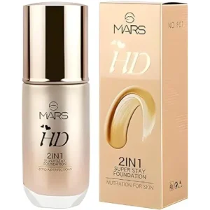 Mars Hd High Definition Super Stay 2In1 Makeup Foundation For Women, Flawless looking, All Type Of Skin F07 60Ml (Pack Of 1). (103-Medium, Free Size)