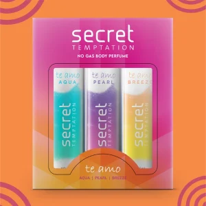 Secret Temptation  Te Amo Aqua, Breeze and Pearl Body Perfume, Pack of 3 (120ml each)
