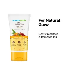 Mamaearth Ubtan Natural Glow Face Wash with Turmeric & Saffron for Tan Removal – 150 ml