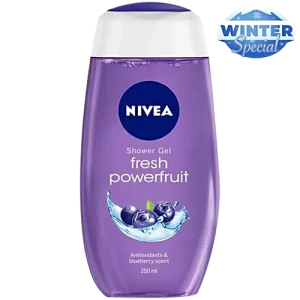 Nivea Fresh Powerfruit Shower Gel - Body Wash With Antioxidants & Blueberry Scent, 250 ml