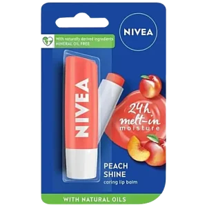 Nivea Caring Lip Balm, 4.8 g Peach Shine