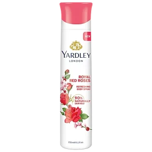 Yardley Royal Red Roses Refreshing Body Spray For Daily Use, 150 ml