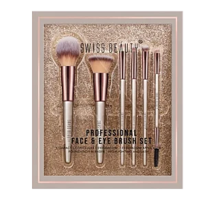 Swiss Beauty Professional Face & Eye Brush Set, 6 pcs