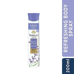 Yardley London English Lavender - Refreshing Body Spray, 200 ml Mega Pack