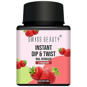 Swiss Beauty Instant Dip & Twist Nail Paint Remover - Acetone Free, 80 ml Strawberry
