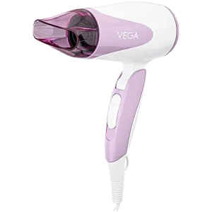 Vega Blooming Air Foldable Hair Dryer VHDH-05 - 1200W, Heat Settings, White & Pink, 1 pc