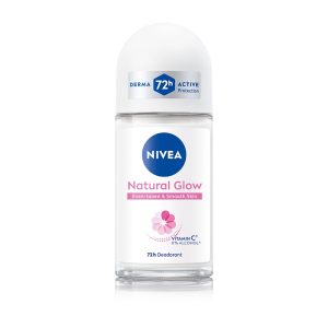 NIVEA Natural Glow Smooth Skin Deodorant Underarm Roll On For Women|Vitamin C,Vitamin E,Avocado Oil And Licorice Extract|72 H Even Toned,Smooth & Bright Underarms|0% Alcohol And Dermat Approved|50 Ml