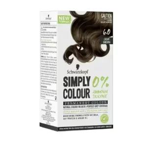 Schwarzkopf Professional Simply Colour Permanent Hair Colour for 100 Grey Coverage - 6.00 Light Brown | FreeSize 60+60ml