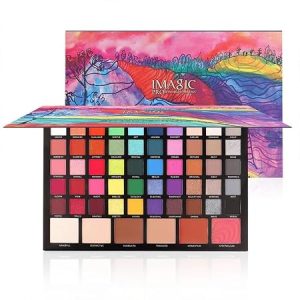 COSLUXE IMAGIC Cosmetic 56-Color Eyeshadow Palette, Rich Colour 4 in 1 Eyeshadow Long Lasting Shimmer Matte Eye Makeup Blush & Highlight & Contour 90g