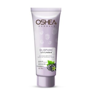 Oshea Herbals Glopure Lightening Face Scrub for All Skin Types | Glow, Exfoliation & Remove Impurities | Enriched with Blackberry & Licorice Extracts - 100g