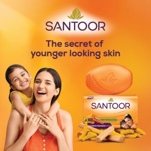 Santoor Sandal & Turmeric Soap for Total Skin Care, 125g