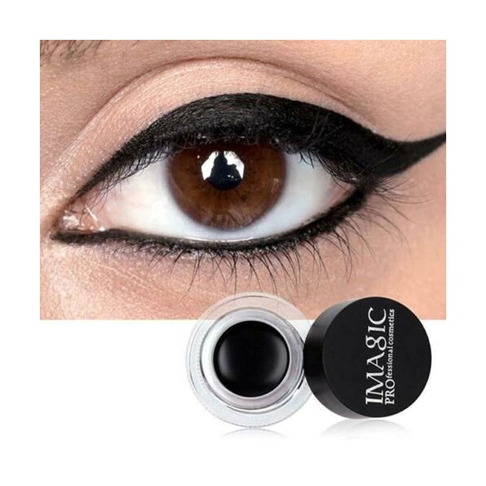 IMAGIC Gel Eyeliner, Waterproof Makeup Gel Eye Liner With Brush (4g) (black 01)